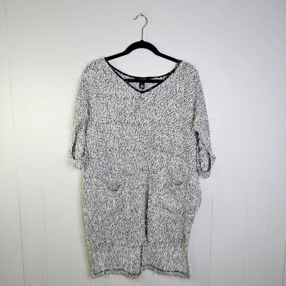 New Nine West Fuzzy Transitional Weather Tunic Top Dolman Sleeve Oversized Large - Picture 1 of 14